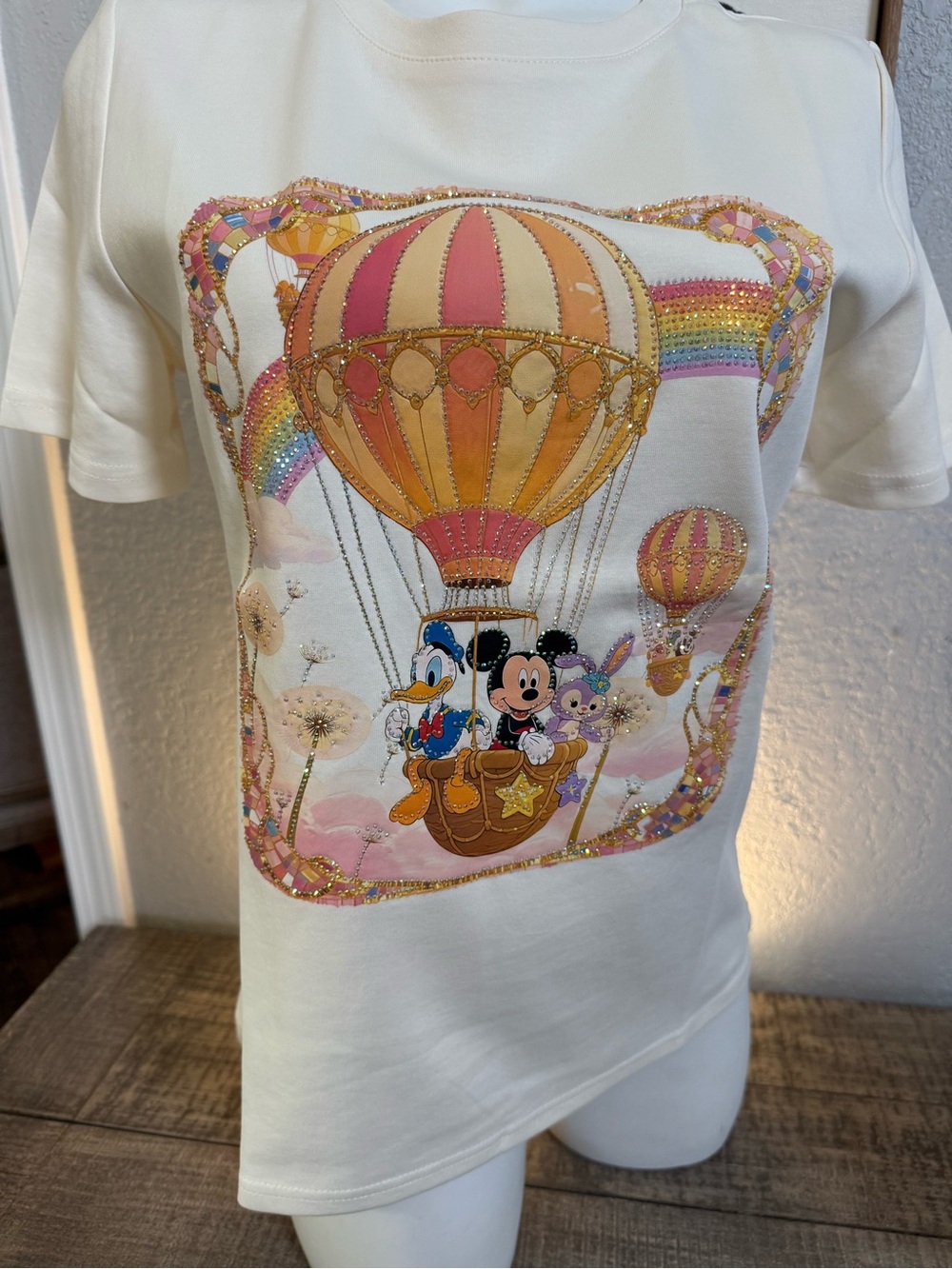 Disney Women’s Cream Hot Air Balloon Graphic Tee